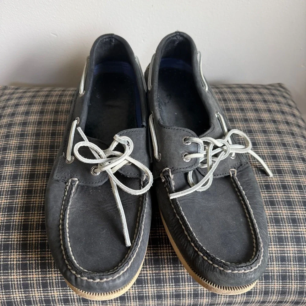 Sperry Top-Sider Authentic Original Nubuck Boat Shoe Size 10.5 Navy Blue